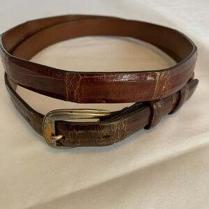 Tex Tan Women's 34" Genuine Domestic Alligator Cowhide Lined Belt Cognac